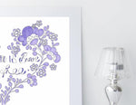 Load image into Gallery viewer, &#39;She who is brave is free&#39; Heart Print Purple
