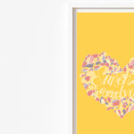 Load image into Gallery viewer, Sunshine and Good vibes heart illustrated print
