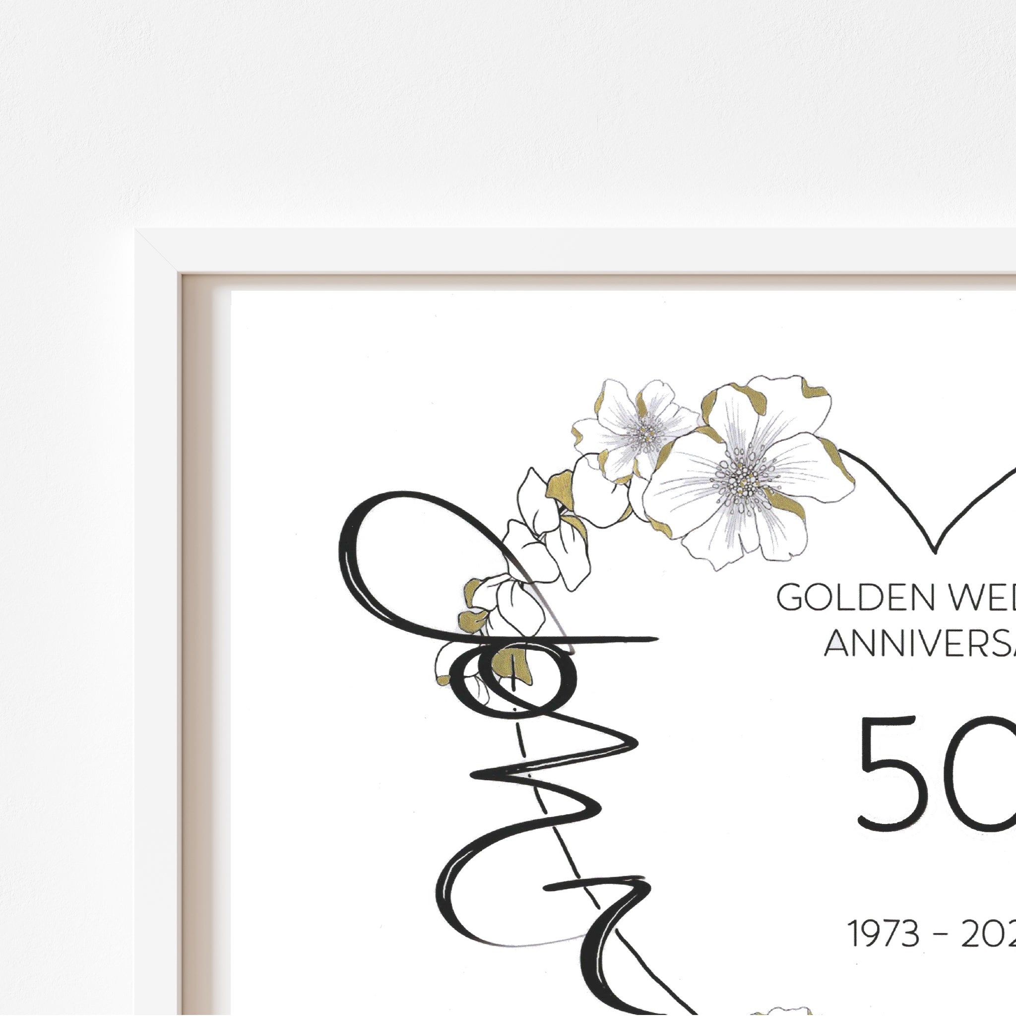 Golden Wedding Anniversary personalised print