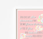 Load image into Gallery viewer, &quot;One day she discovered that she was fierce and strong&quot; Print
