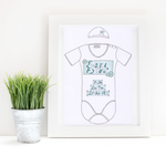 Load image into Gallery viewer, Blue Buttons Personalised Baby Grow Print
