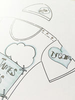 Load image into Gallery viewer, White Clouds &amp; Blue Skies Personalised Baby Grow Print
