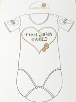 Load image into Gallery viewer, Neutral Heart Personalised Baby Grow Print
