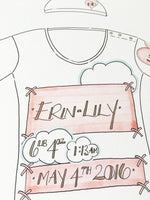 Load image into Gallery viewer, Pink Clouds Personalised Baby Grow Print
