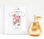 Load image into Gallery viewer, Pink Flowers Personalised Baby Grow Print
