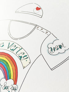Rainbow Personalised Baby Grow Print
