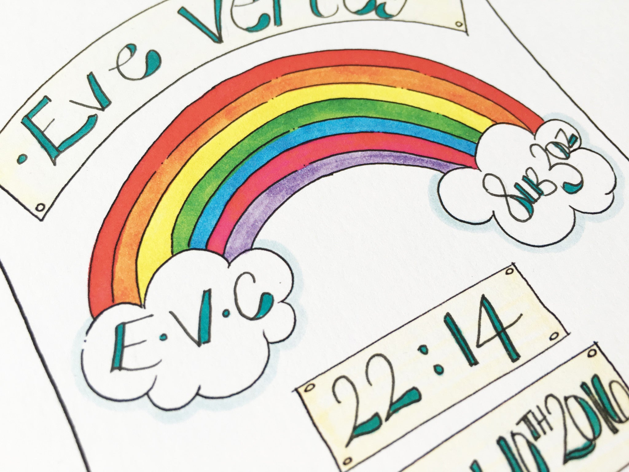 Rainbow Personalised Baby Grow Print