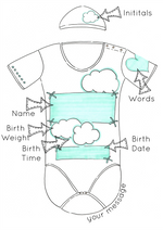 Load image into Gallery viewer, White Clouds &amp; Blue Skies Personalised Baby Grow Print
