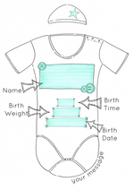 Load image into Gallery viewer, Blue Buttons Personalised Baby Grow Print
