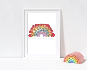 Flower rainbow personalised print 