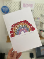 Load image into Gallery viewer, Rainbow flowers personalised print white
