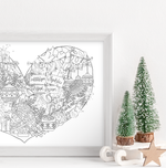 Load image into Gallery viewer, Personalised Black and White Christmas Family Heart Keepsake
