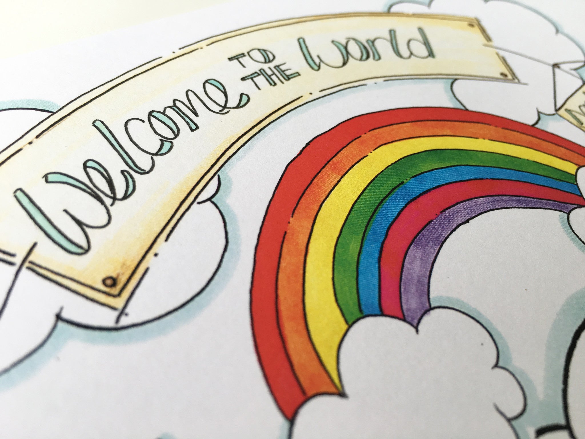 Rainbow Cloud Cycle Personalised Print