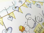 Load image into Gallery viewer, Daisies and Bunting Personalised Print

