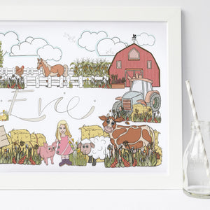 Farm yard personalised print