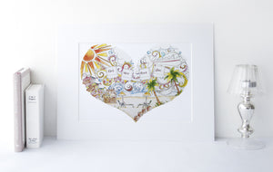 Personalised Family Holiday Heart Print