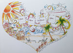 Load image into Gallery viewer, Personalised Family Holiday Heart Print

