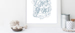 Load image into Gallery viewer, Let Love Grow Print - Teal on White
