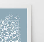 Load image into Gallery viewer, Let Love Grow Print - White on Teal
