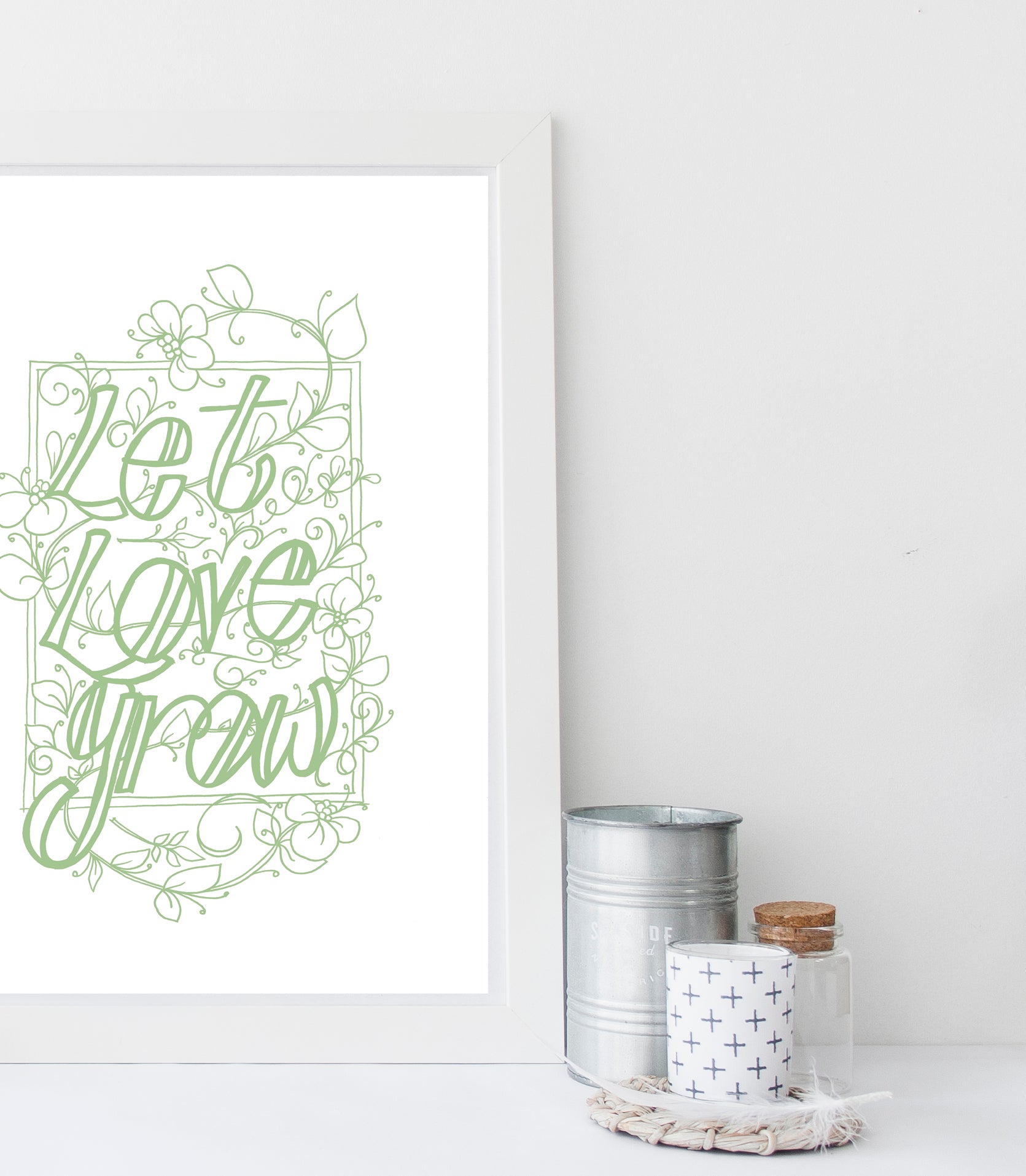 Let Love Grow Print - Sage