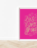 Load image into Gallery viewer, Let Love Grow Print - Sage on Magenta
