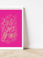 Load image into Gallery viewer, Let Love Grow Print - Sage on Magenta
