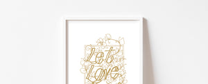 Let Love Grow Print - Tan on white