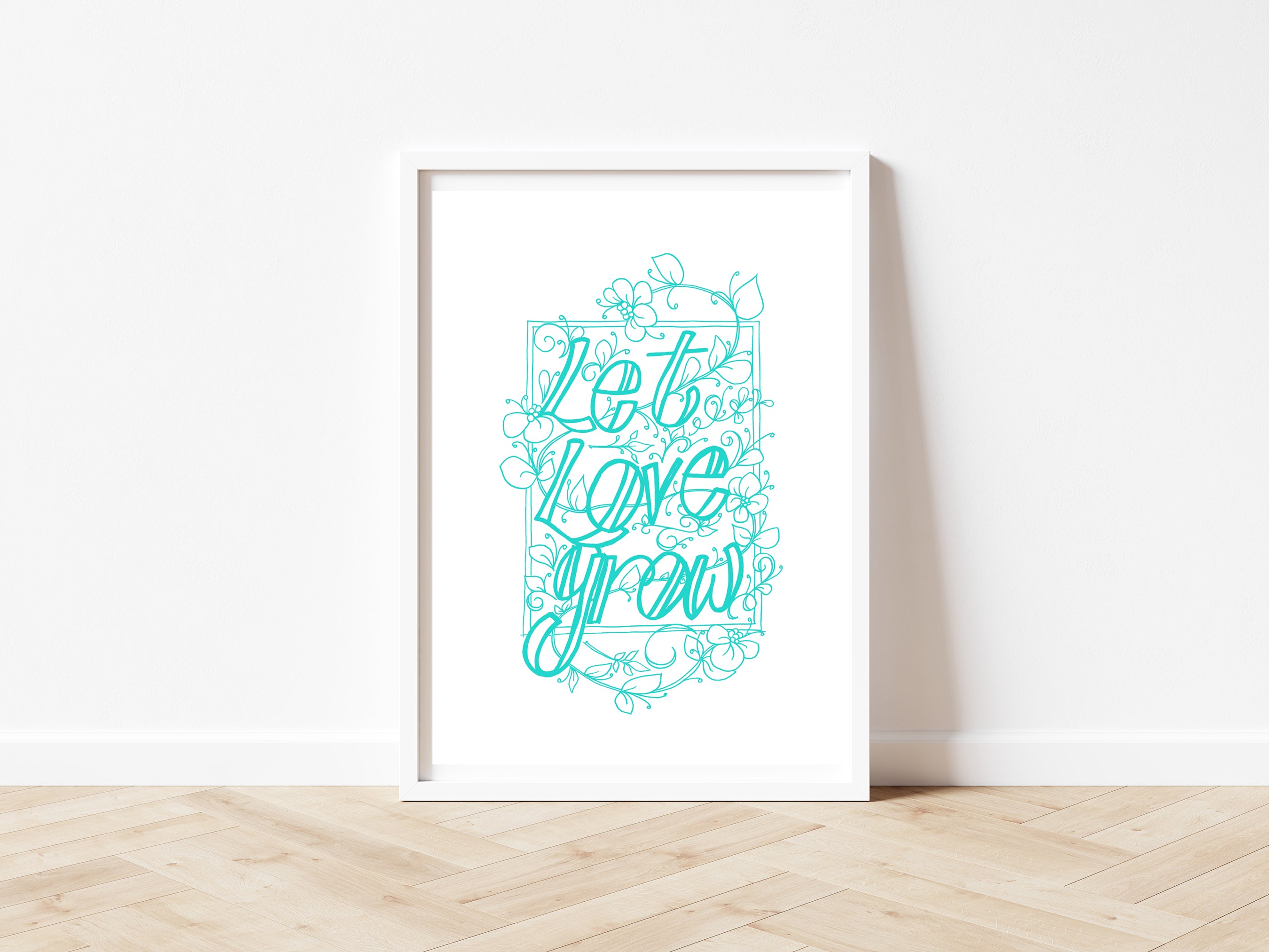 Let Love Grow Print - Turquoise