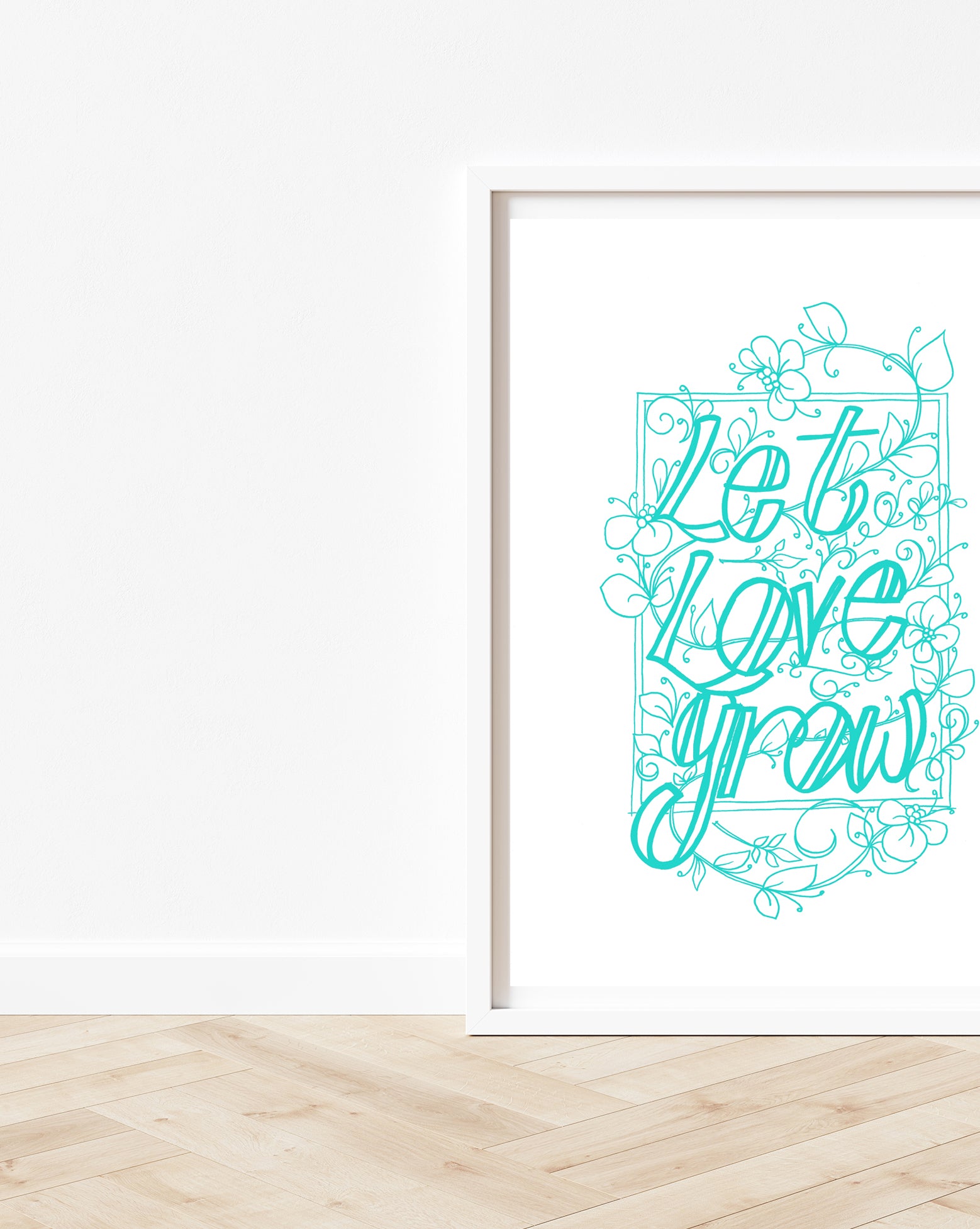 Let Love Grow Print - Turquoise