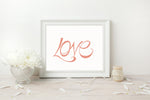 Load image into Gallery viewer, Hand Illustrated Love Print - Coral on White
