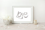 Load image into Gallery viewer, Hand Illustrated Love Print - Grey on White
