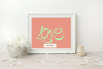 Load image into Gallery viewer, Hand Illustrated Love Print - Mint on Coral
