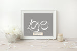 Load image into Gallery viewer, Hand Illustrated Love Print - White on Grey
