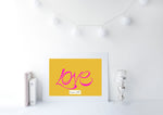 Load image into Gallery viewer, Hand Illustrated Love Print - Pink on Mustard
