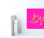 Load image into Gallery viewer, Hand Illustrated Love Print - Mustard on Pink
