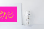 Load image into Gallery viewer, Hand Illustrated Love Print - Mustard on Pink
