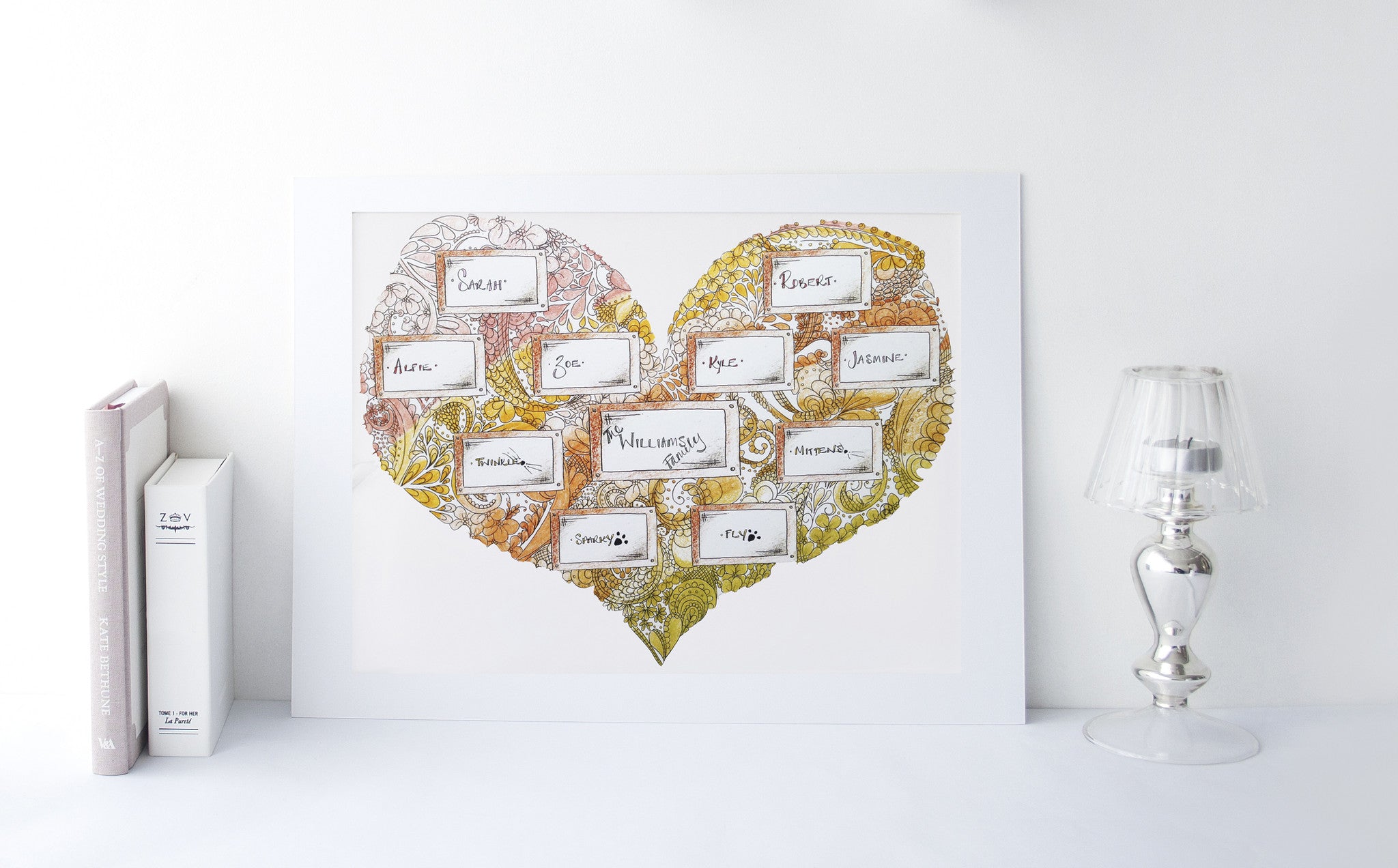 Personalised Family Doodle Heart Print