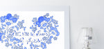 Load image into Gallery viewer, &#39;She who is brave is free&#39; Heart Print Blue
