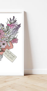 Personalised Bouquet of flowers Print