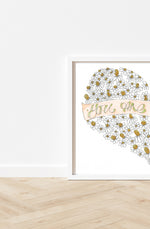 Load image into Gallery viewer, &#39;You are so loved&#39; Daisies Heart Print.
