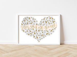 'You are so loved' Daisies Heart Print.